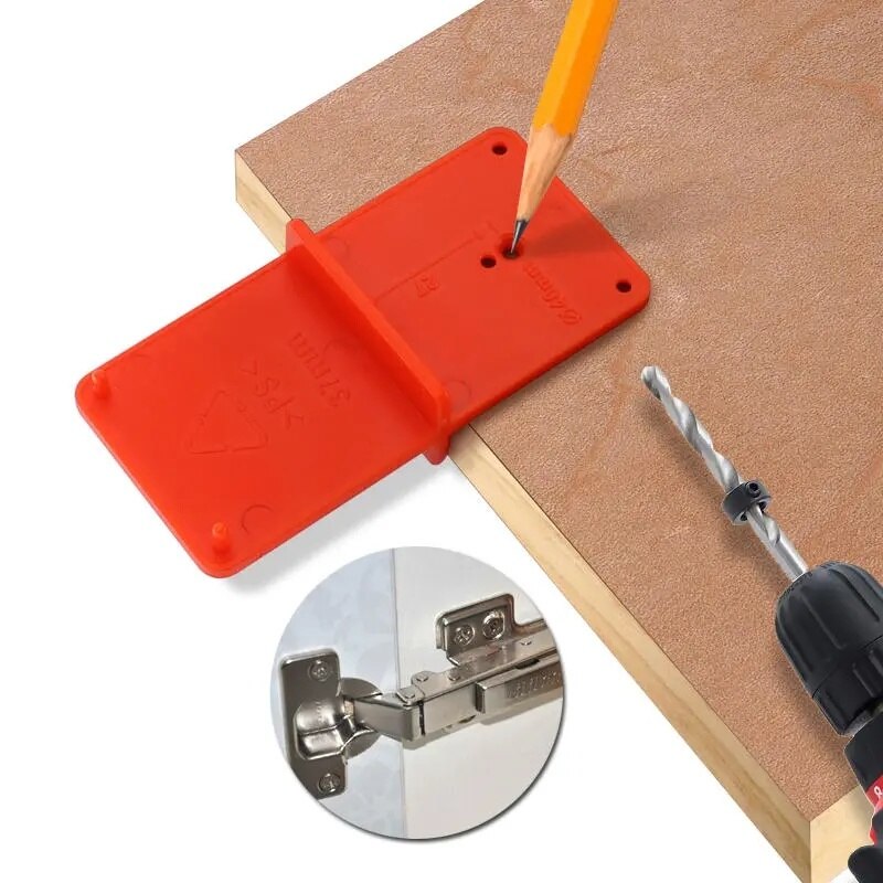 Hinge Hole Drilling Guide 35 40mm Door Cabinets DIY Woodworking Punch Hinge Drill Hole Opener Locator Guide Drill Bit Hole Tools