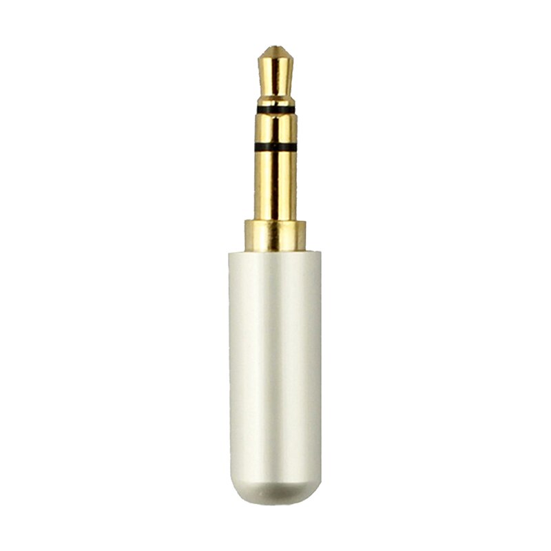 Mini soldadura Jack conector Jack estéreo de 3,5mm 3 polos macho de aluminio estéreo macho enchufe conector de cable del auricular Jack: White / 5 Pcs