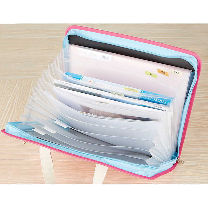 Bolsa de órgano creativa carpeta multicapa tela Oxford A4 Portable con cremallera información maletín bolsa de papel