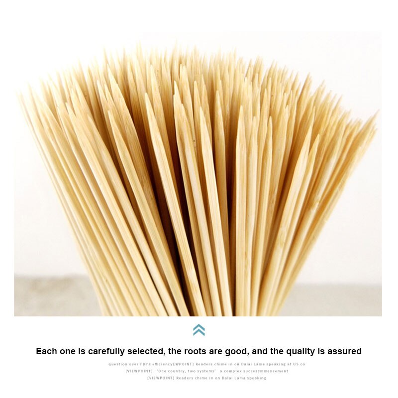 500/1000Pcs Natuurlijke Bbq Bamboe Stokjes Houten Spiesjes Voor Diverse Vruchten Kebab Grill Zeer Hernieuwbare Natuurlijke Resource P7Ding