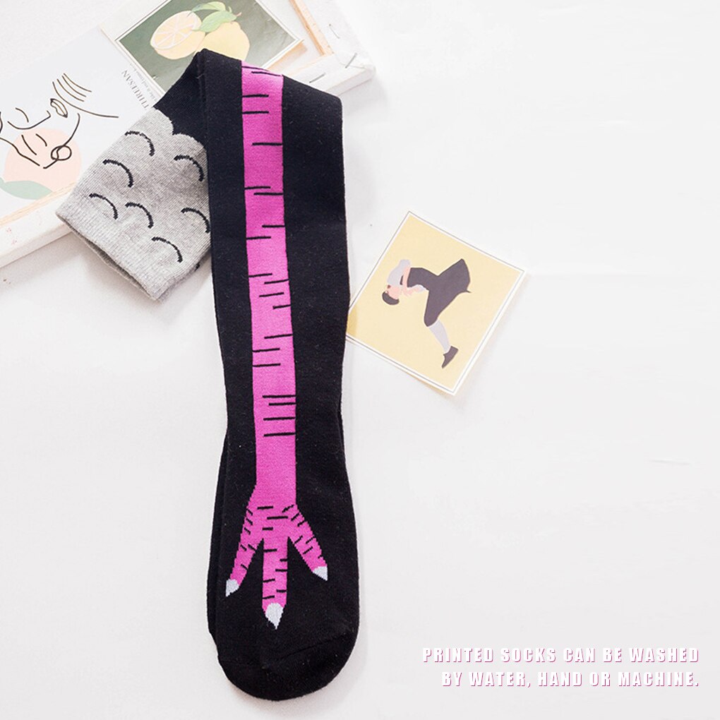 1Pair Funny Chicken Knee Length Socks Thigh High Stocking Cartoon Animal Paw Toe Feet Fitness Socks Winter Autumn