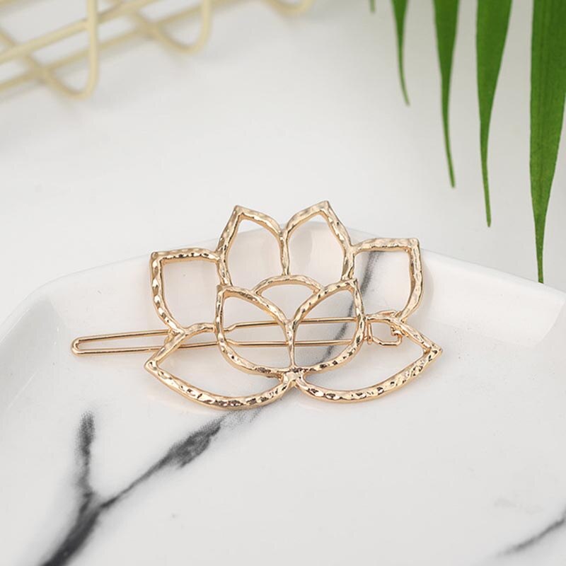femmes cheveux accessoires Triangle pince à cheveux épingle métal géométrique alliage lune cercle Hairgrip Barrette filles support