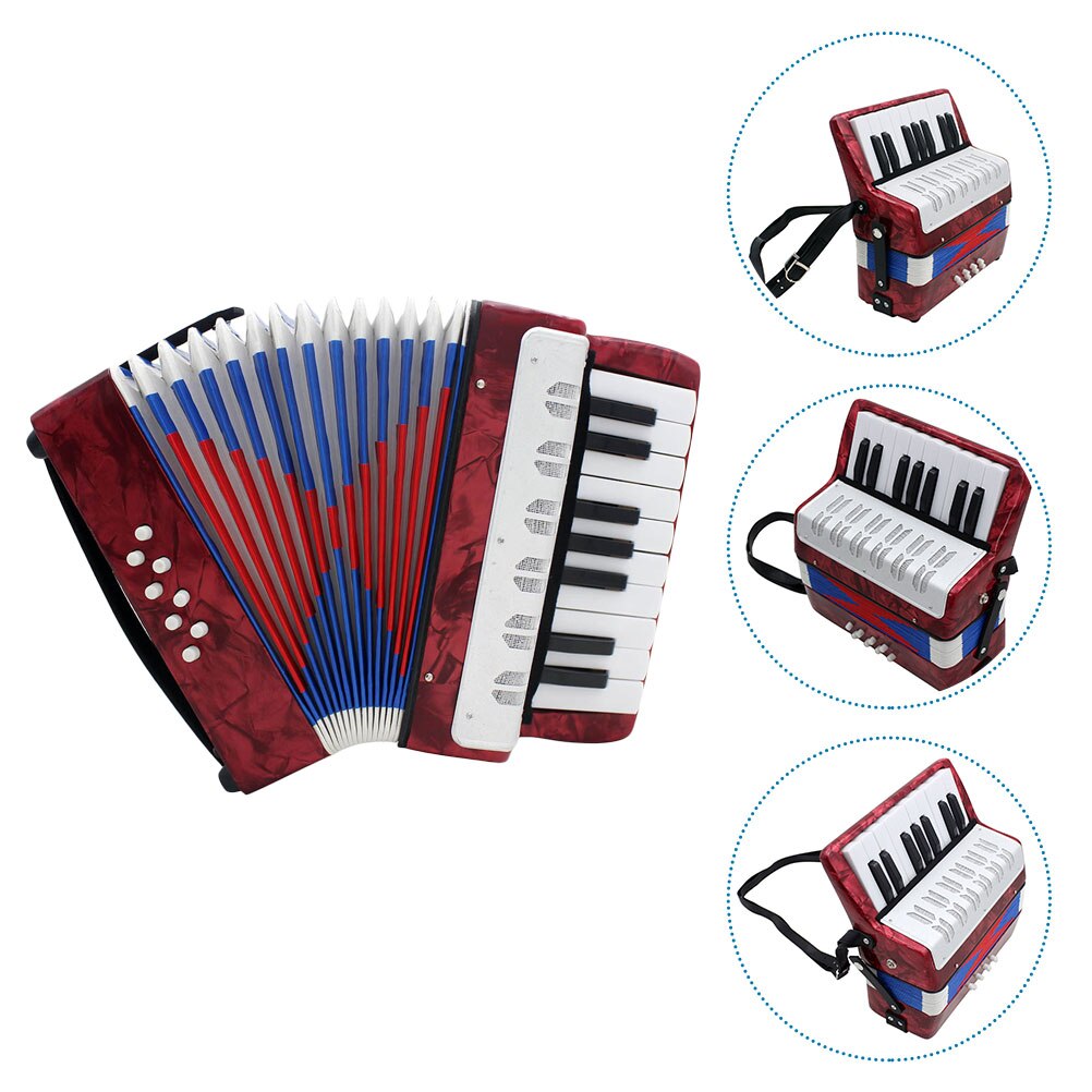 1pc Children Accordion Mini Educational Beginner Musical Instrument (Red)