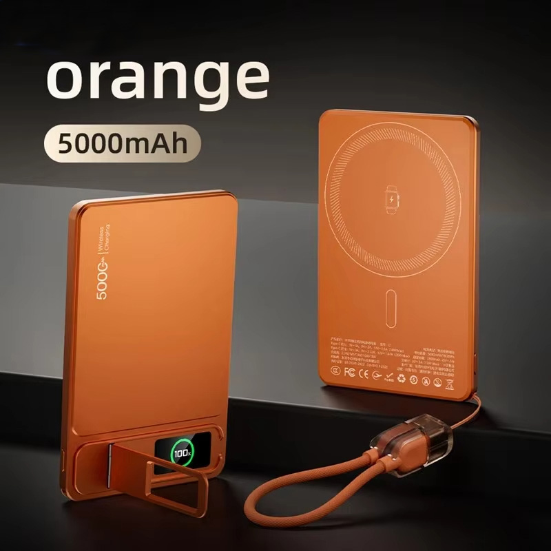 3-in-1 10000mAh Draadloze Magnetische Powerbank Draagbare Slanke Originele Batterij 20W Snelladen Voor iPhone 12-17 iWatch Airpod: WIT