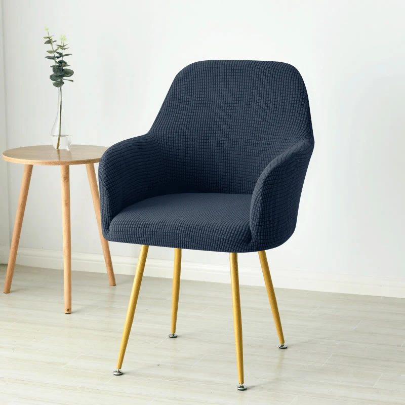 Funda para silla curvada nórdica, fundas para sillón con acento alto inclinado de LICRA Jacquard, fundas para sofá de maquillaje para comedor, cafetería y Bar: Rosa