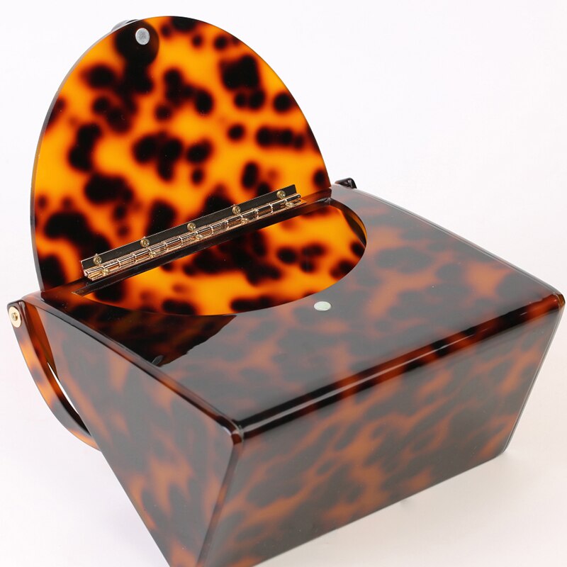 Brand Leopard Acryl Tas Vrouwen Klassieke Schildpad Print Handtassen Party Prom Avondtassen Koppelingen Dames Portemonnee