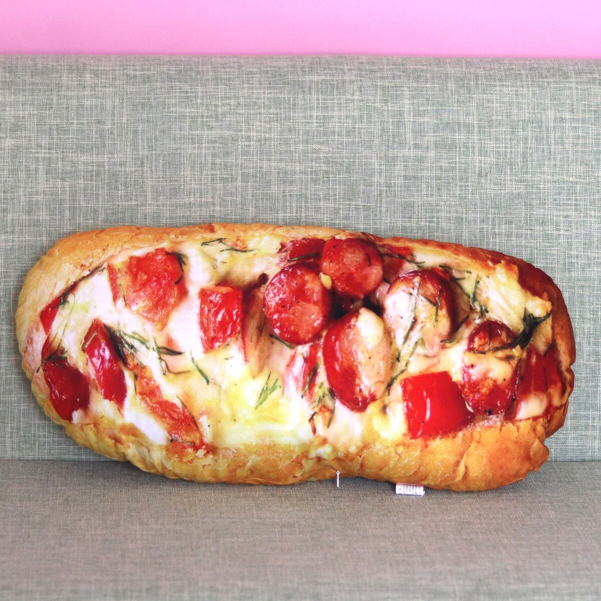 3d simulation mad pude rygpude sjov smør kiks brød hamburger tegneserie plys legetøj sofa stol pude siesta pude: Brød og skinke 60cm