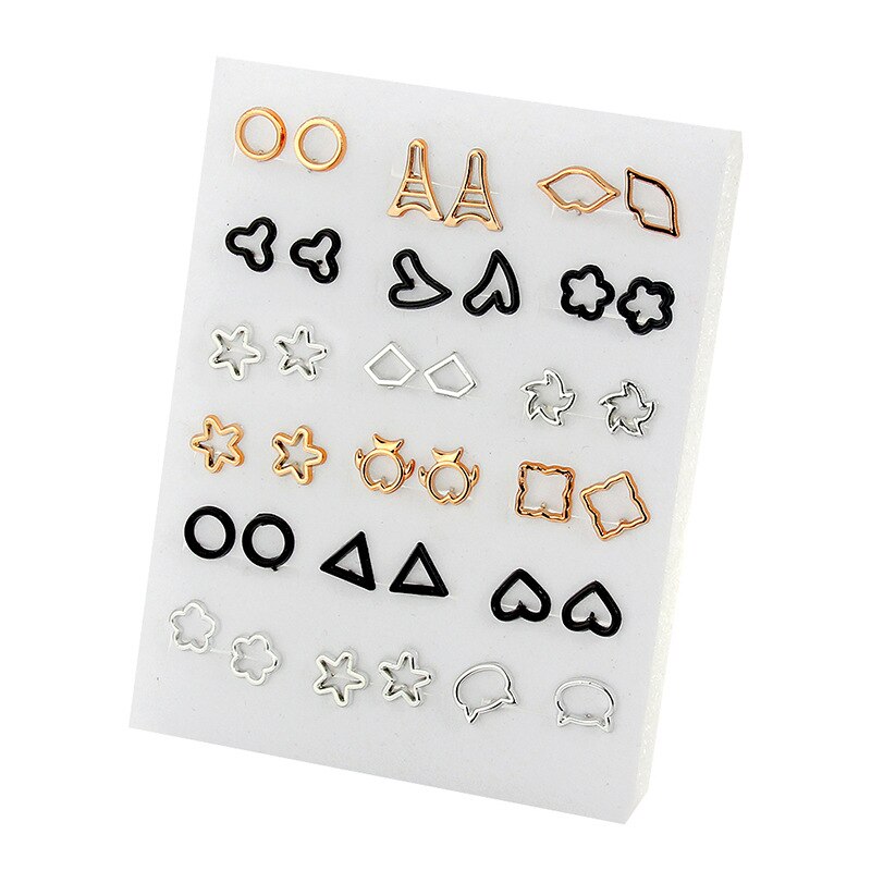 Mode Gemengde Rhinestone Gesimuleerde Pearl Geometrische Dier Hart Bloem Stud Oorbellen Set Voor Vrouwen Meisjes Kids Sieraden: WR745-6