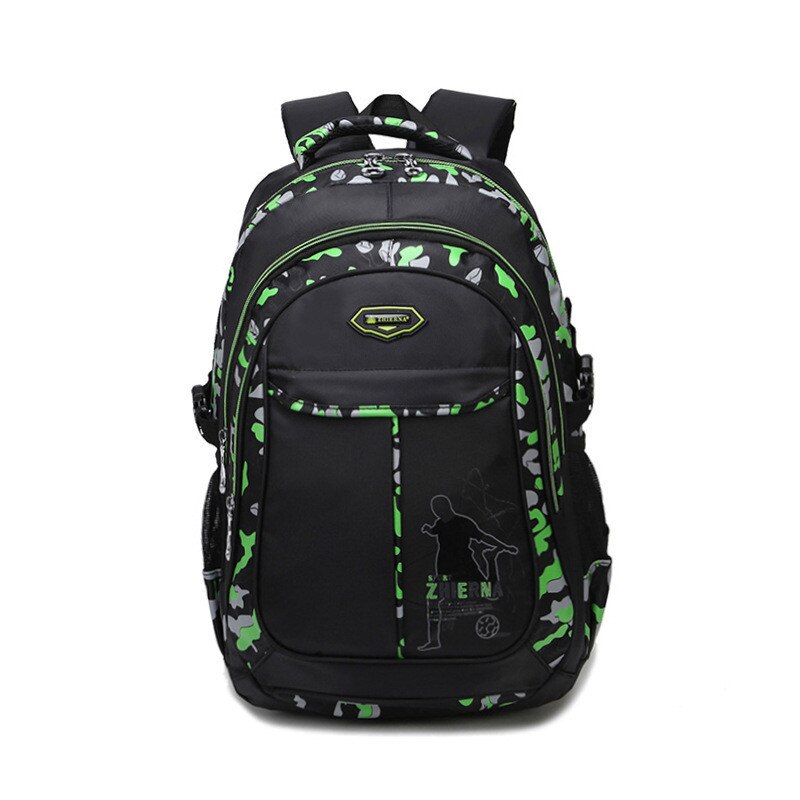 Kinderen Schooltassen Nylon Rugzakken Lichter Last Op Schouder Voor Kids Rugzak Mochila Infantil Zip: green