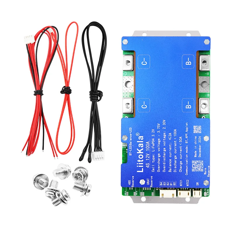 LiitoKala 4S-12V100A Smart Passive Balance Function Built-in Bluetooth BMS