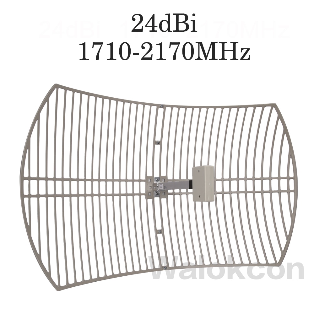 Antena parabólica de red 3G 4G LTE para exteriores, repetidor de señal para DCS/LTE 1710 WCDMA 2170, ganancia de 24 dBi, 1800-2100 MHz