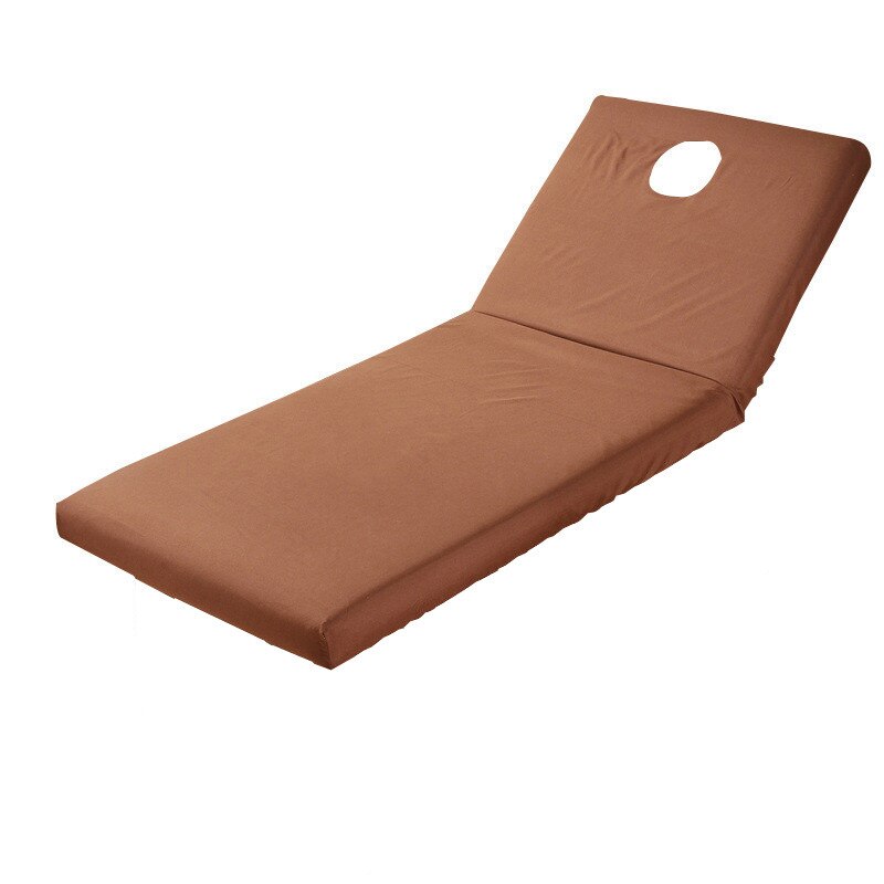 Spa sengelåg med ansigtshul hudvenlig massage skønhedssalon borddug polyester sengetæksark ren farve: Kaffe