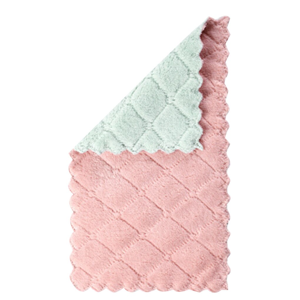 ! Chiffon antiadhésif en microfibre absorbant à Double couche, 1/2/5/10 pièces, serviette de nettoyage domestique, huile, outil de cuisine: 02 / 10PCS