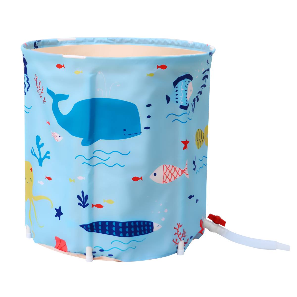 Bañera plegable portátil, cubo grande de baño para adultos, Cubo de baño para bebé, piscina con aislamiento separado, bañera de hidromasaje para baño familiar: Gris