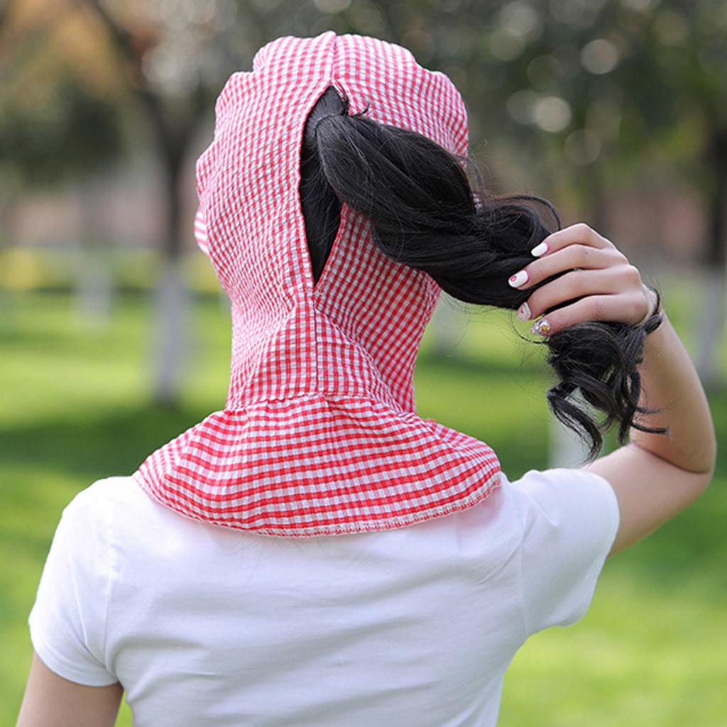 Afneembare zonnehoed voor volwassenen, dames, buitenshuis, met rits, print, beschermhoed met klep, druppels, beschermkappen