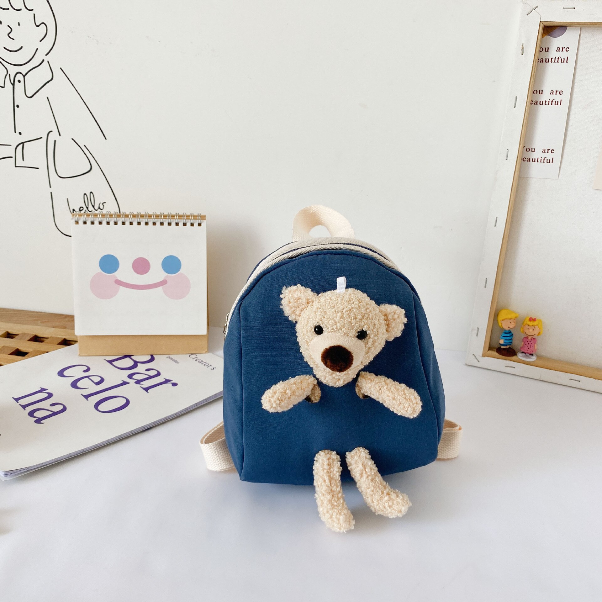 3D Cartoon Dier Baby Rugzakken Kleuterschool Schooltas Kids Mini Rugzak Kinderen Kleine School Tassen Meisjes Jongens Rugzakken: blue