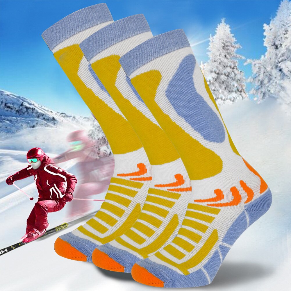 1 Paar Ski Sokken Wasbare Kunstmatige Wol Kleurrijke Winter Warme Thermische Lange Outdoor Sport Wandelen Stretchy Geurloos Snowboarden
