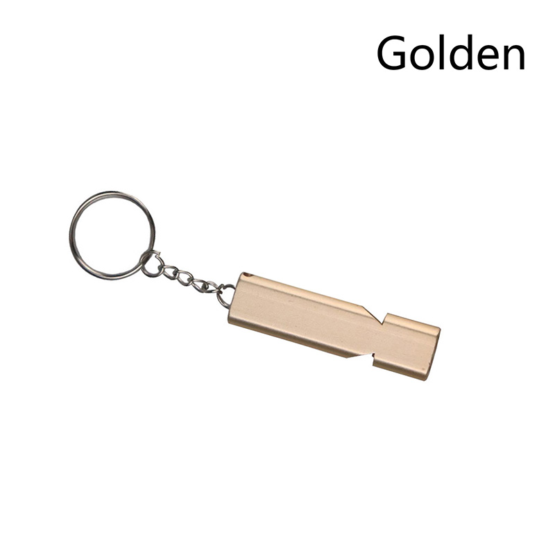 Silbato de supervivencia para fútbol al aire libre, alta Decibelio, portátil, plano, aleación de aluminio, doble frecuencia, herramientas de emergencia para la Naturaleza: YELLOW