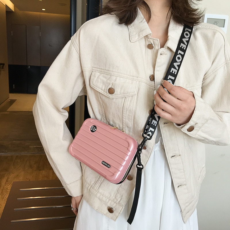 Women Handbag Mini Box Bag Small Square Versatile Letter Stripe Shoulder Box Bag Cool Ladies Street Outdoor Travel Bag