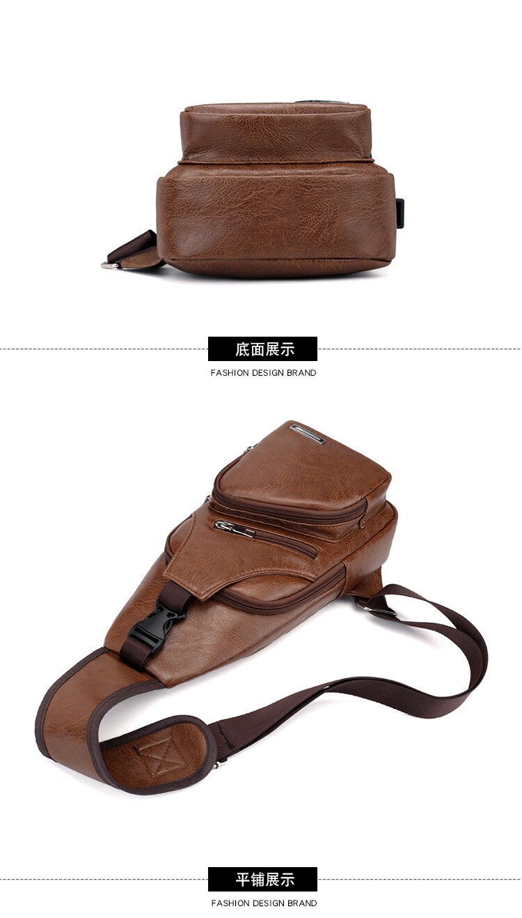 men's shoulder Messenger bag chest bag men's bag charging casuall backpack