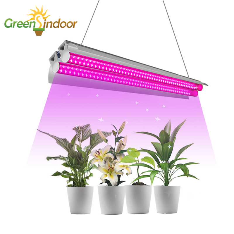 Luz LED de cultivo 100W espectro completo 400nm-830nm lámpara Phyto 50cm iluminación LED creciente doble tubo para plantas hidropónicas Led de interior