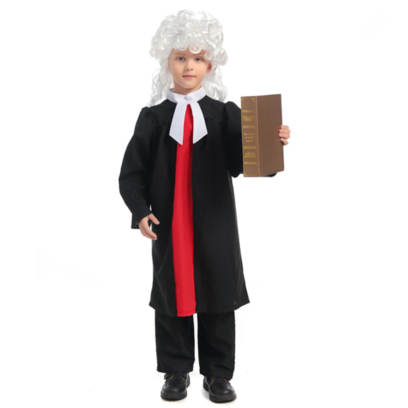 Los niños abogado juez disfraces, uniformes Cosplay para niño niña gracioso rendimiento de Kindergarten ropa túnica de Halloween