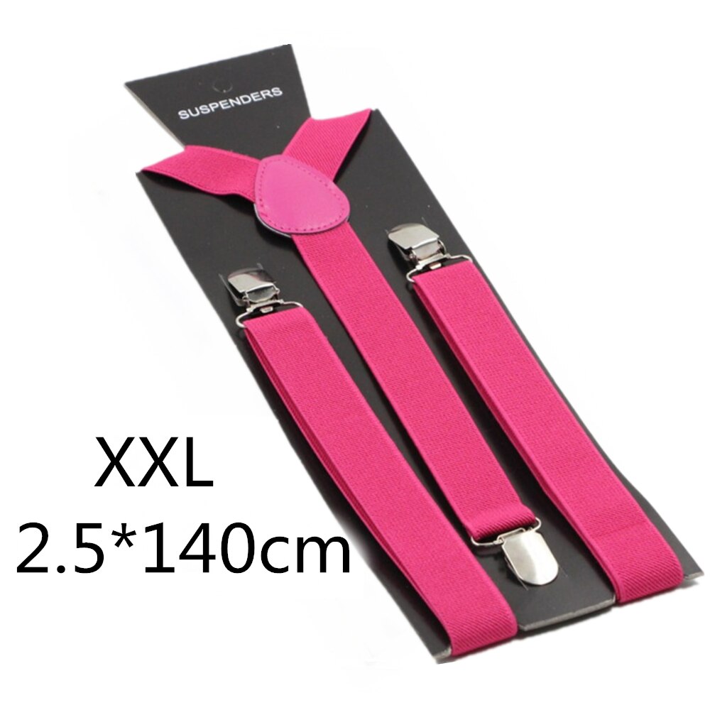 Vanhemmille ja lapsille viininpunaiset henkselit miehille naisille pojille tytöille joustavat säädettävät lasten henkselit unisex lapsille aikuisille vaatteet asusteet: Kirkkaan pinkki -140cm