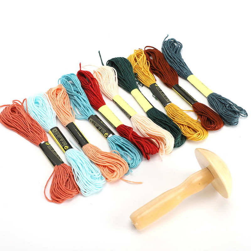 Wooden Darning Supplies Kit Mushroom Patching Threads Tool for DIY Sewing Home Travel Handicraft Darning Foot Sewing Machine