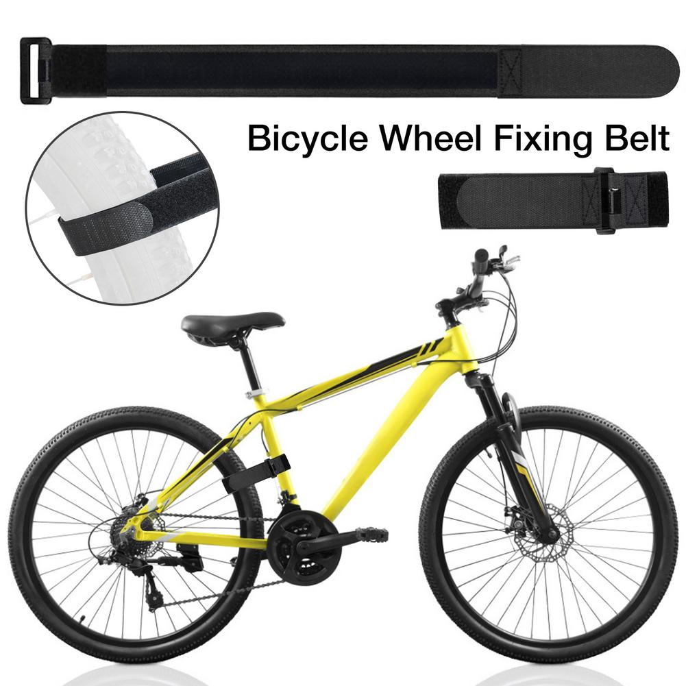Bicycle Wheel Fixed With Wheel Stability, With Wheel Anti-skid Rope Used To Keep The Wheel From Rotating, The Bicycle Frame Is