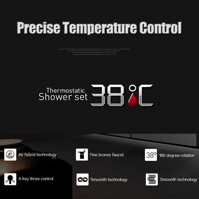 Thermostatic Shower Mixer Modern Thermostatic Bar Shower Mixer Valve Anti Scald Tap, Cold Water Mixer Constant Temperature C