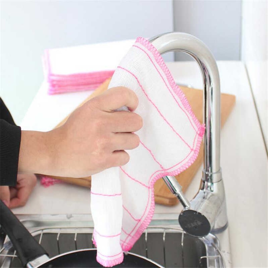 5 pièces cinq couches coton gaze absorbant plat chiffon cuisine plaque bol nettoyage serviette de lavage sans huile