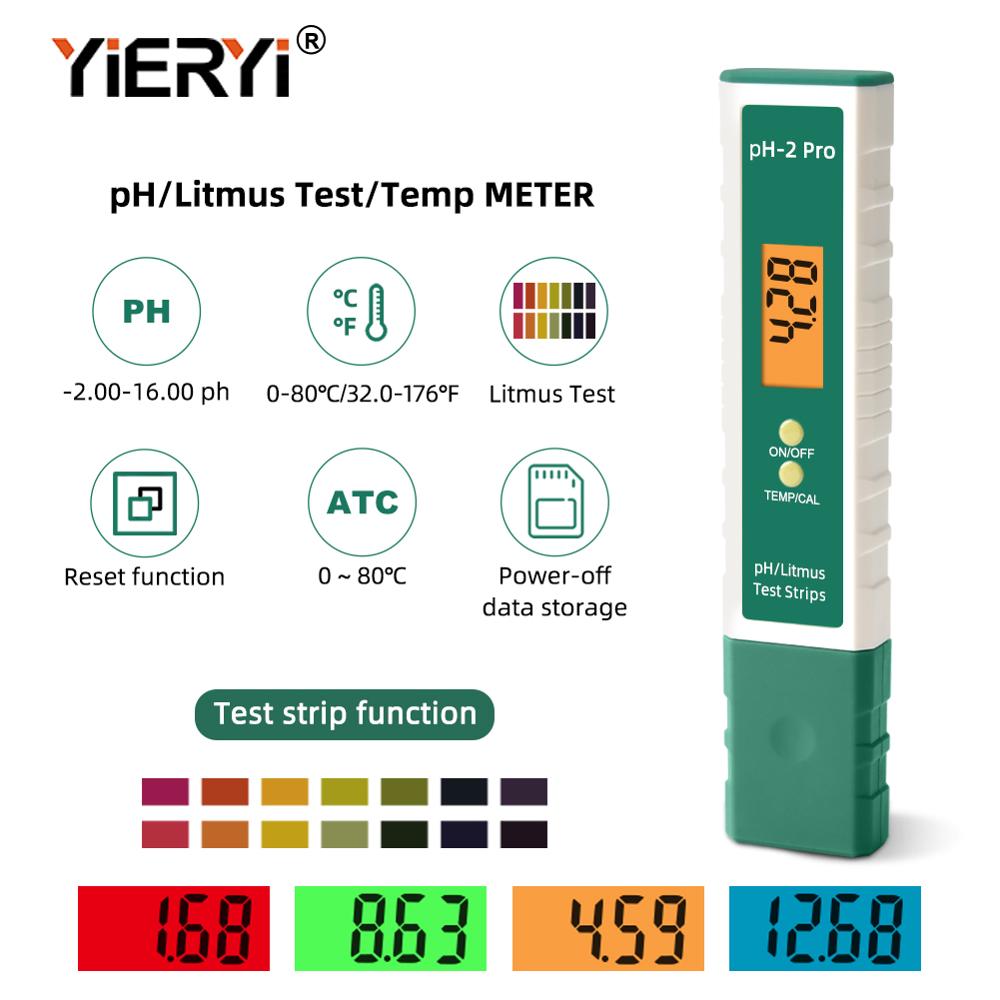 Yieryi Digitale Ph Meter Ph Tester Pen Litmus Tester 0.01 Ph Hoge Nauwkeurigheid Water Quality Tester Met Atc Ph Test strips Functie