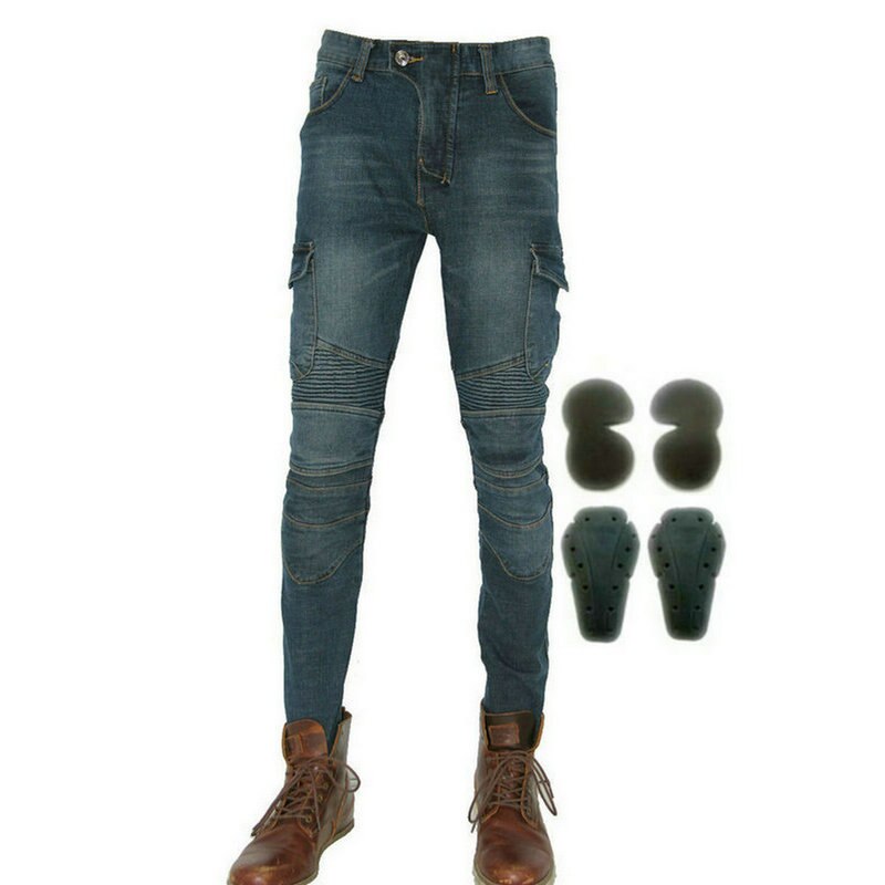 Volero motorpool jes -6 motorsykkel ridebukser løs rett motorsykkel uformelle jeans lokomotiv beskyttende blå bukser: Bukser og bpads / M