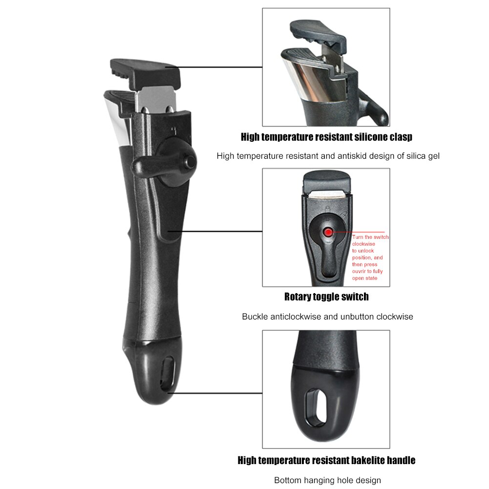 Universal Ergonomic Kitchen Accessories Detachable Removable Pan Pot Handle Kitchen Cooking Anti-Scalding Clip Hand Grip