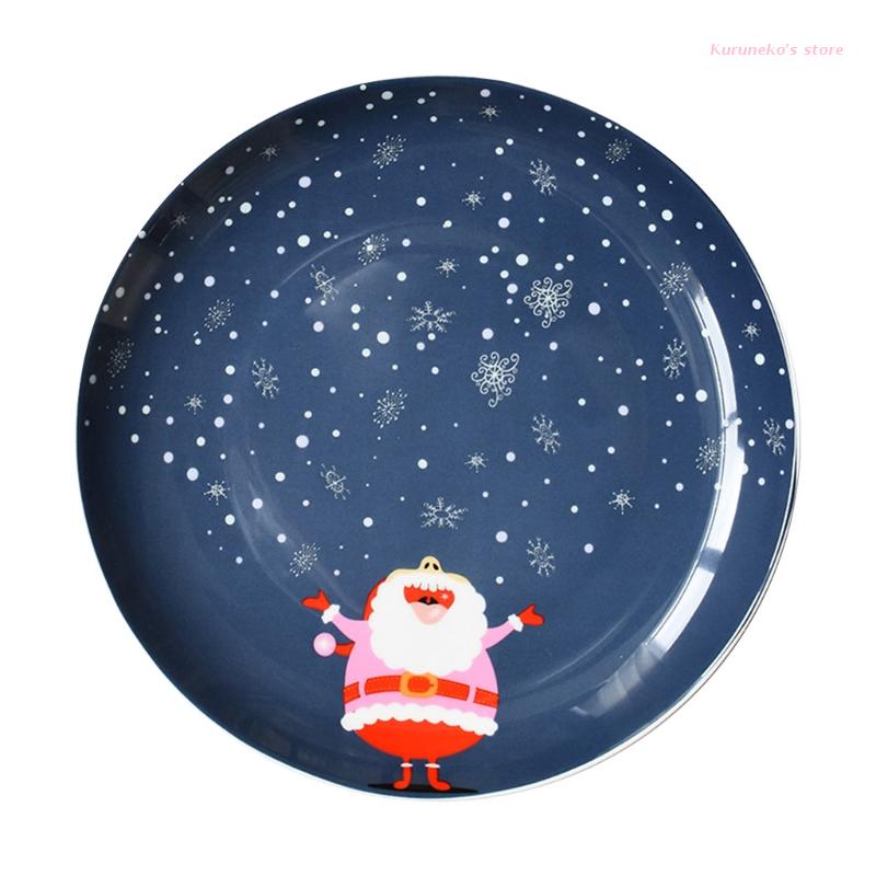 Christmas Style Porcelain Material Dinner Plate Snack Dessert Dinnerwares Appetizers Dish Perfect for Housewarming: Santa Claus