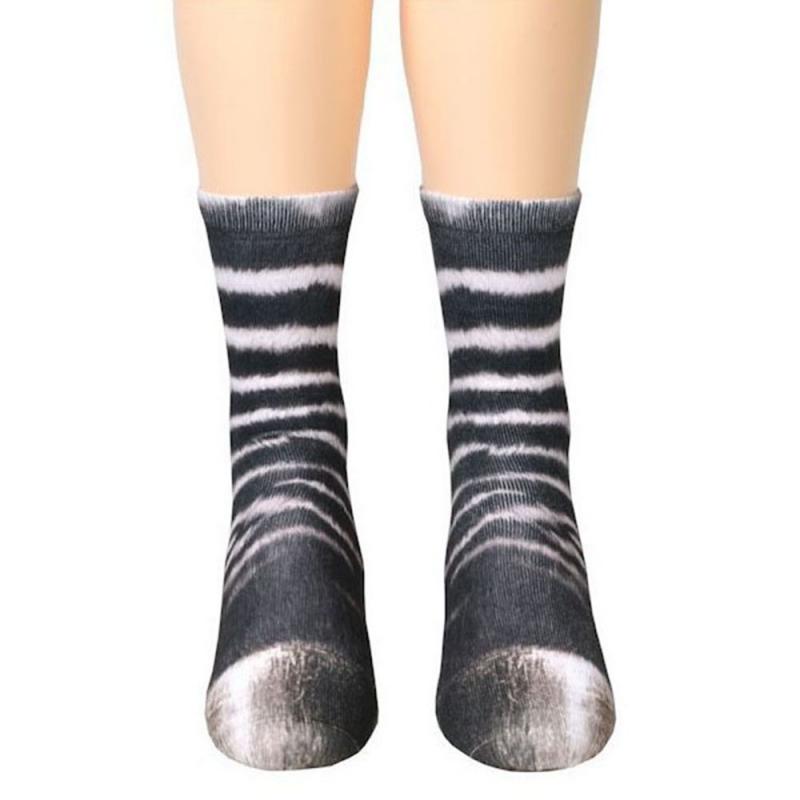 Zachte Casual Leuke Katoenen Dier Voeten Gesimuleerde Sokken Unisex Volwassen 3D Dieren Paw Print Lange Sokken: 10
