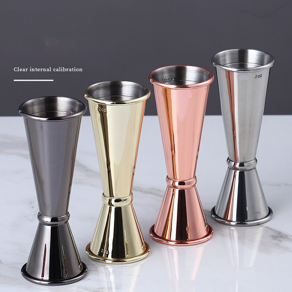 30ml/60ml Stainless Steel Cocktail Double Shaker Measure Cup Drink Spirit Measure Jigger Kitchen Gadgets