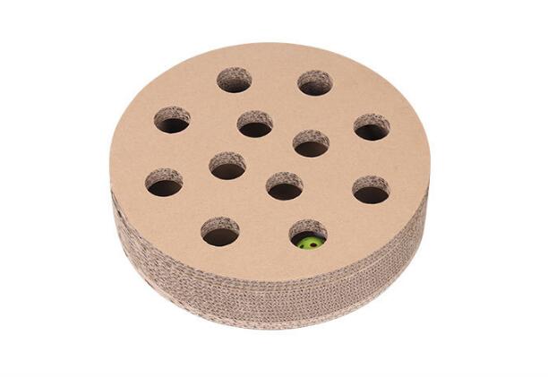 ROUND shape Cat Scratcher Fat Cat Bed Cardboard Paper Scratching Pad with funny toys