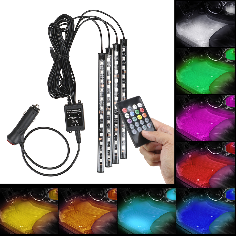 Ambient Lamp Remote/Voice Control Automotive Interior Decorative Lights 24/36/48 LED LED Car Foot Light Atmosphere Lamp