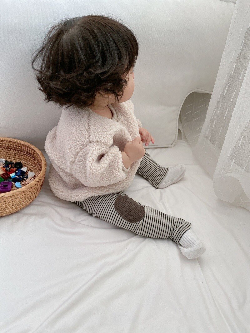 Baby winter warm plush bear embroidered Jacket toddler girl clothes boy clothes