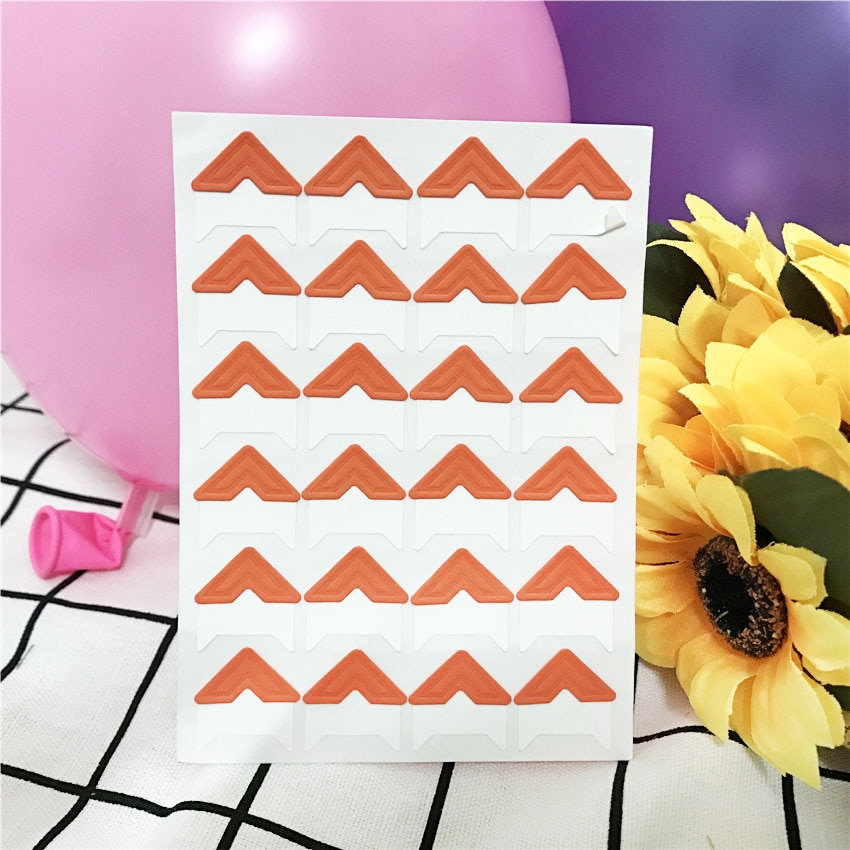 120 stks/partij (5 vellen) DIY Snoep kleuren Vintage Hoek kraftpapier Stickers voor Fotoalbums Frame Decoratie Scrapbooking: Oranje