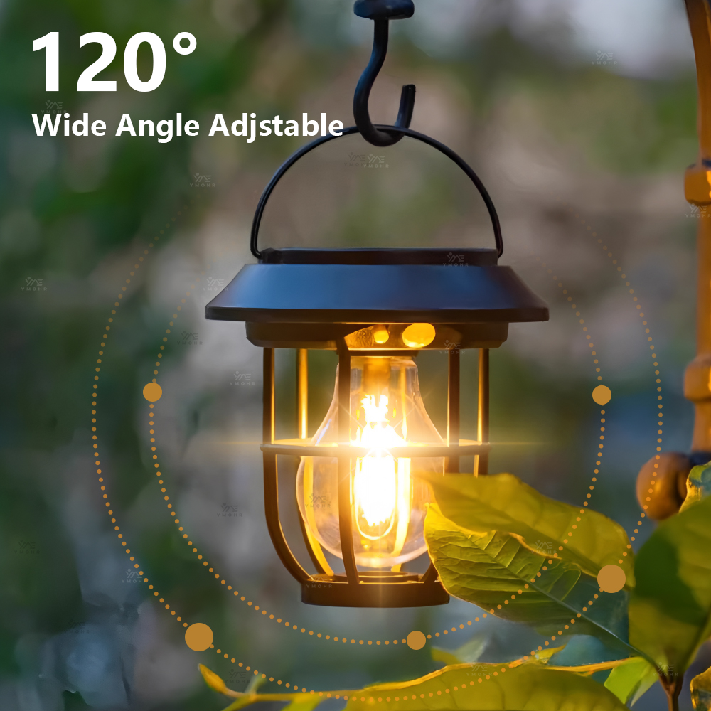 Luz LED Solar para acampar de 1200LM, luces solares para exteriores, lámpara LED recargable, luces ambientales para equipo de Camping, decoración de jardín