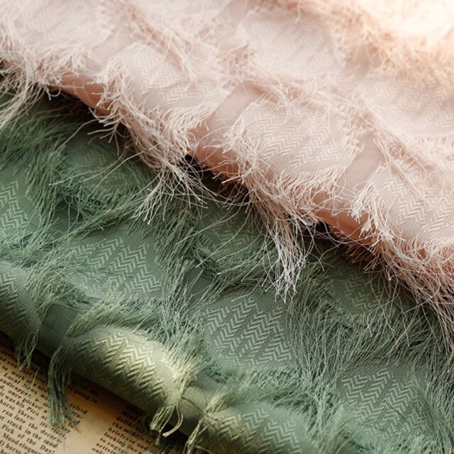 tissu Jacquard en mousseline de soie à fleurs, étoffe à carreaux en Polyester tissé teint pour robe printemps et été, vêtements au mètre