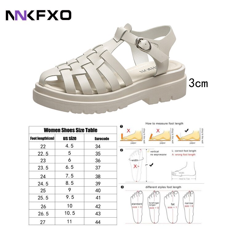 Vrouwen Sandalen Zomer Platte Platform Weave Sandaal Chunky Bodem Leer Mode Vrouwelijke Slippers Gesp Dames Schoenen