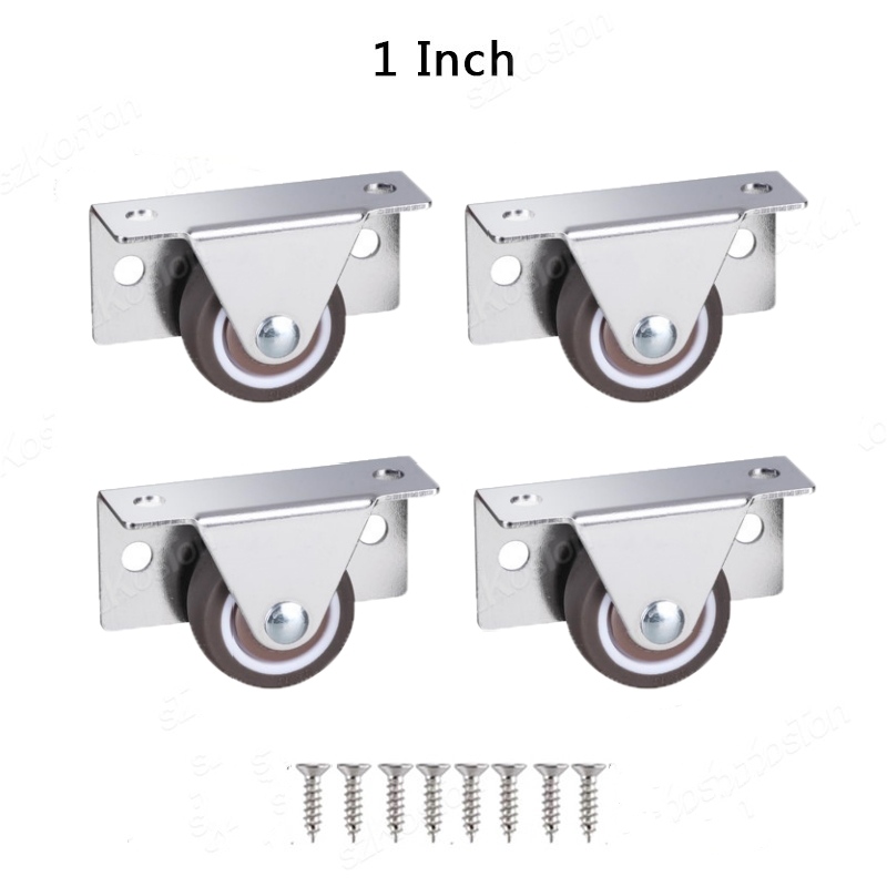 4 Stück 1/1,25 Zoll seitlich montierte Rollen, geräuschlose TPR-Gummiräder, Unterbett-Schubladenrolle für Möbel, Küchenschrank, Tisch: Blau