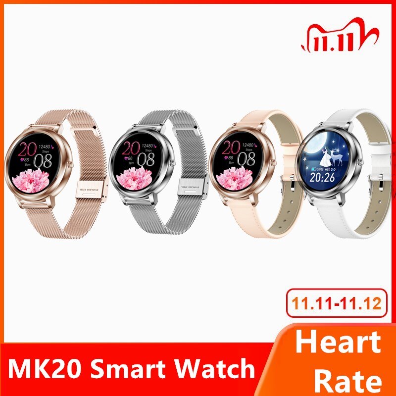 IP67 Waterdichte MK20 Smart Horloge Vrouwen Armband Hartslagmeter Slaap Monitoring Smartwatch Verbinding Ios Android
