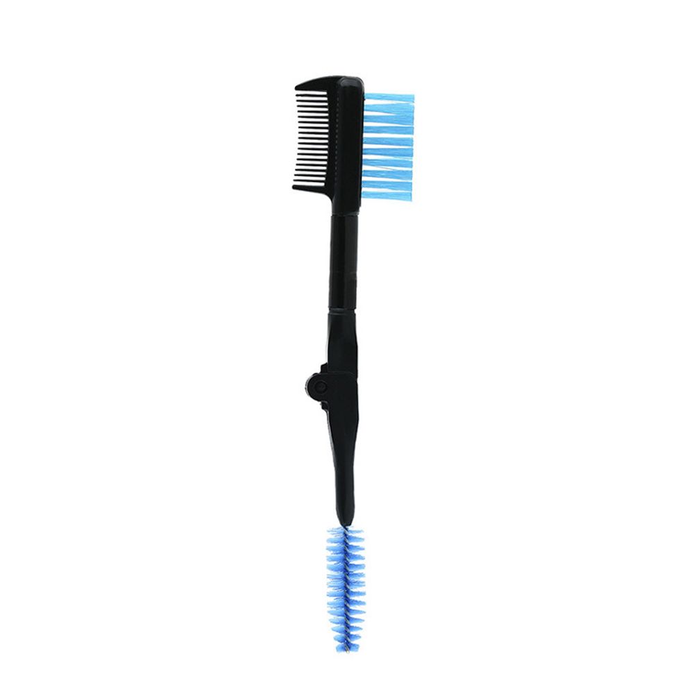 Mini peine plegable de doble punta para pestañas, cepillo separador de cejas, máscara de elevación, peine de Metal, herramienta de extensión de para mujer: 1PC blue