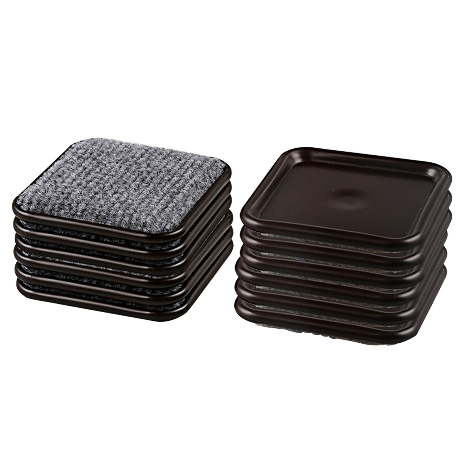 12 stuks vloerbeschermers 64 x 64mm antislip vierkante tapijtbodem aluminium plaat krasvast tafelmeubels wieltjes beker kasten
