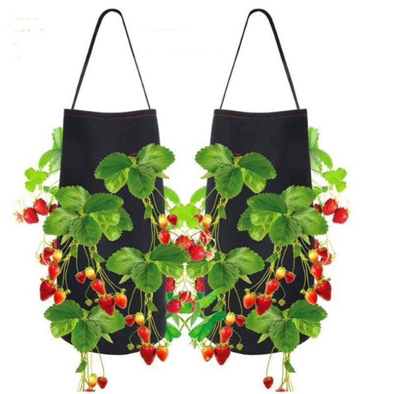 Tuin Outdoor Planten Grow Bag Aardbei Verticale Bloem Kruid Pouch Wortel Ademend Groente Ronde Herbruikbare Pot Planter