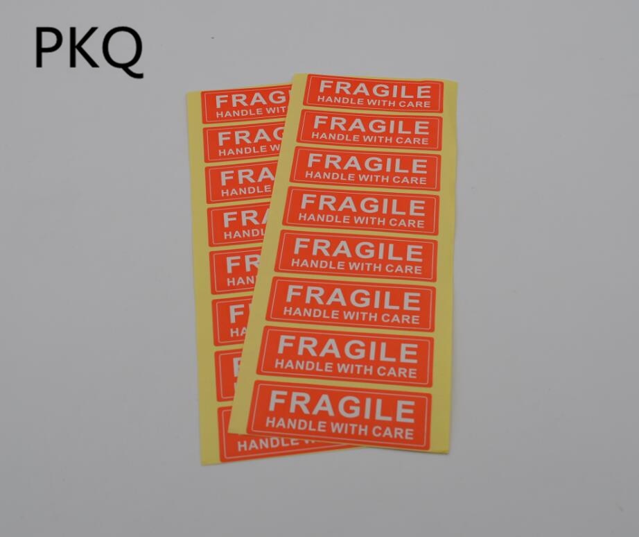 80 stks 7.5x2.5 cm Breekbare stickers Seal Label Sticker sterke lijm Rode Kleur Rechthoek Fragiele Label